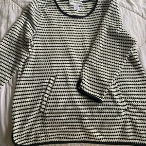Cathy Daniels light weight shirt. Size M, black & white striped, new never worn.